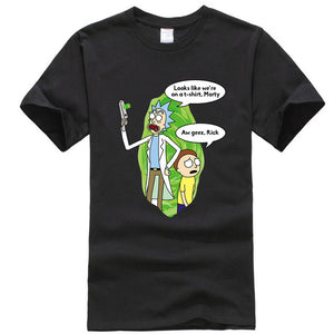 XIN YI Men's T-shirt high quality 100% cotton crewneck loose rick and morty printed men Tshirt casual knitted mens t-shirt tops