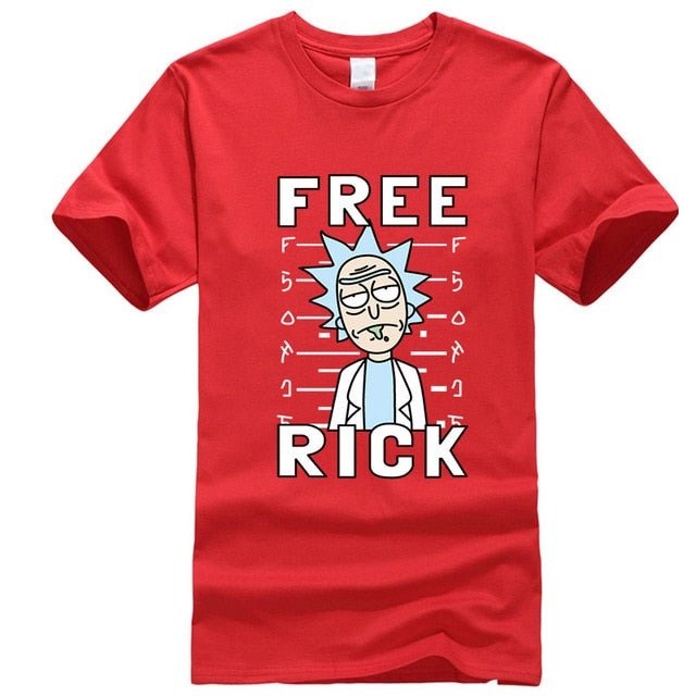 XIN YI Men's T-shirt high quality 100% cotton crewneck loose rick and morty printed men Tshirt casual knitted mens t-shirt tops