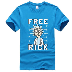 XIN YI Men's T-shirt high quality 100% cotton crewneck loose rick and morty printed men Tshirt casual knitted mens t-shirt tops