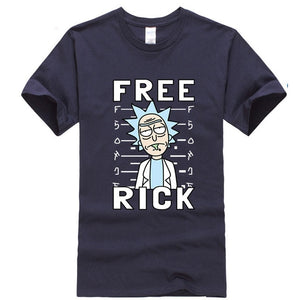 XIN YI Men's T-shirt high quality 100% cotton crewneck loose rick and morty printed men Tshirt casual knitted mens t-shirt tops