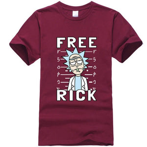 XIN YI Men's T-shirt high quality 100% cotton crewneck loose rick and morty printed men Tshirt casual knitted mens t-shirt tops