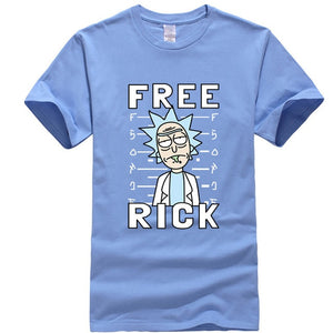 XIN YI Men's T-shirt high quality 100% cotton crewneck loose rick and morty printed men Tshirt casual knitted mens t-shirt tops