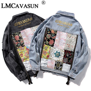 LMCAVASUN Brand Women's Denim Jacket Fashion Graffiti Patch Designs Loose Jean Coat Female Casual Jaqueta Feminina Ladies Outerw